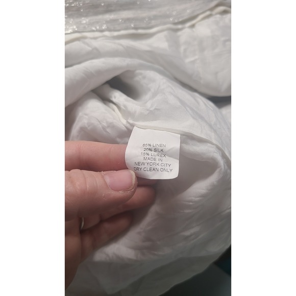 Y2K Hunter Dixon NYC Silver Silk/Linen Party Mini Dress XS - Picture 2 of 7